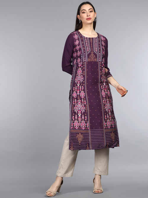 Ahika PolyCrepe Printed Kurta