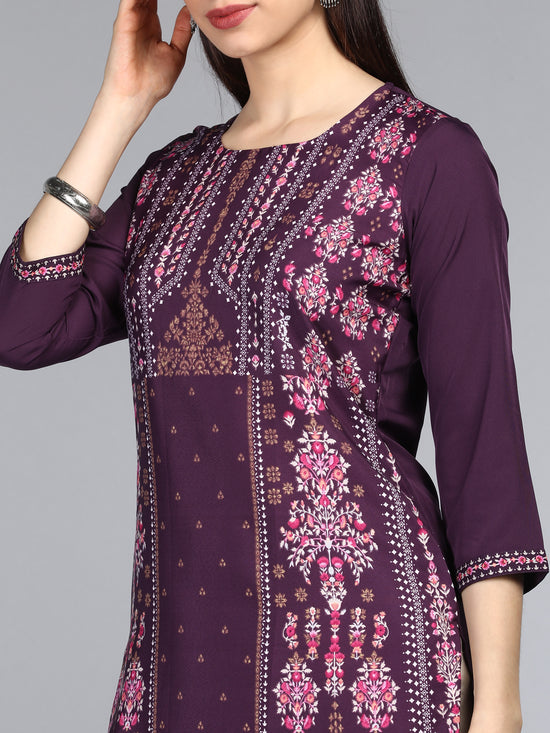 Ahika PolyCrepe Printed Kurta