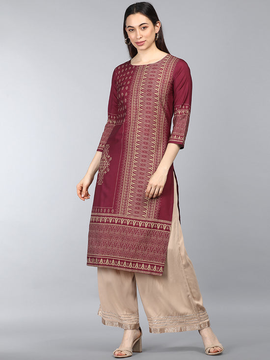 Ahika PolyCrepe Printed Kurta