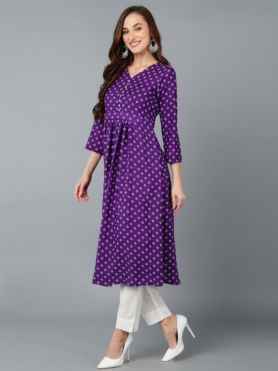 Ahika Women Polyester Bandhani Printed