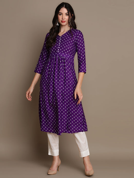 Ahika Women Polyester Bandhani Printed