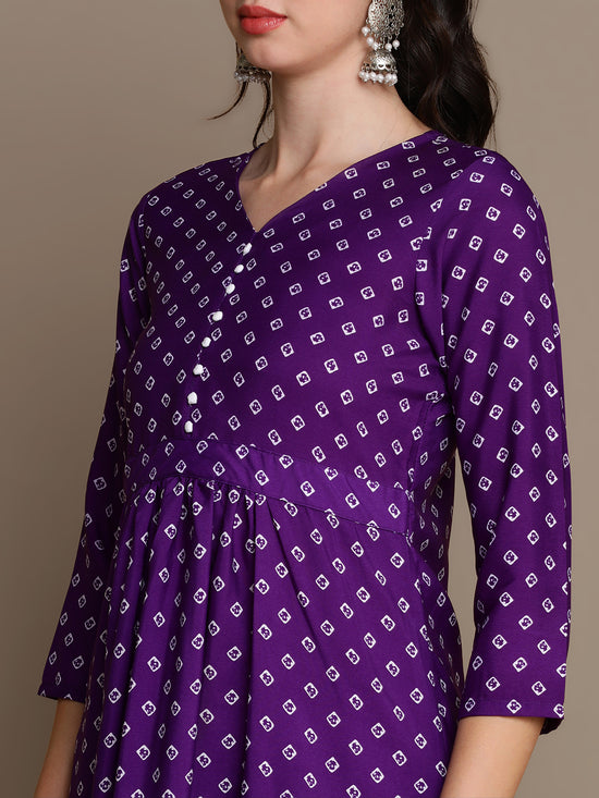 Ahika Women Polyester Bandhani Printed