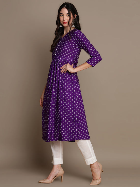 Ahika Women Polyester Bandhani Printed