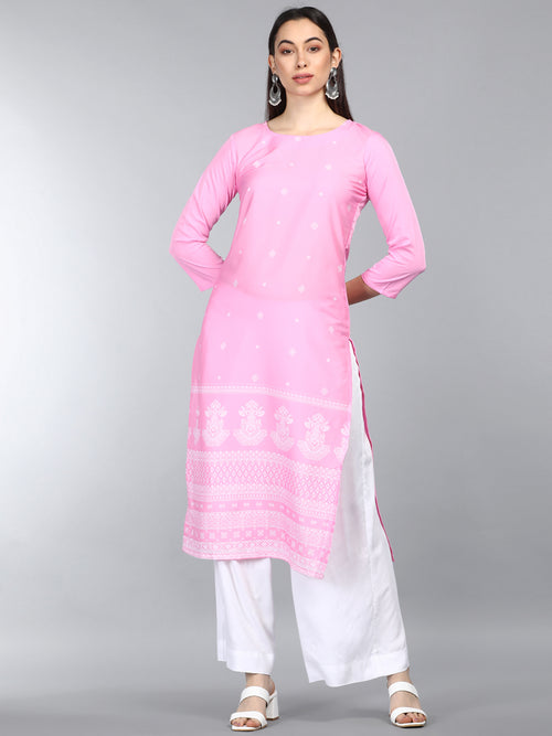 Ahika PolyCrepe Printed Kurta