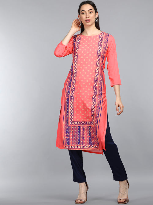 Ahika PolyCrepe Printed Kurta