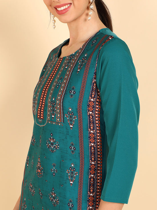 Ahika Polycrepe Printed Kurta