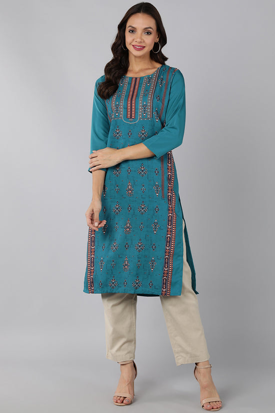 Ahika Polycrepe Printed Kurta