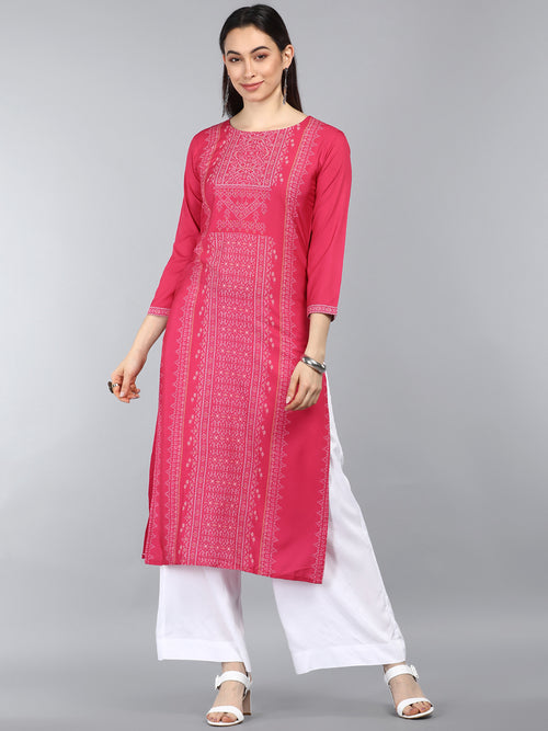 Ahika PolyCrepe Printed Kurta