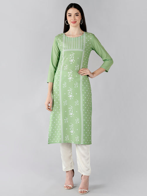 Ahika Women's Polyester Printed Kurta