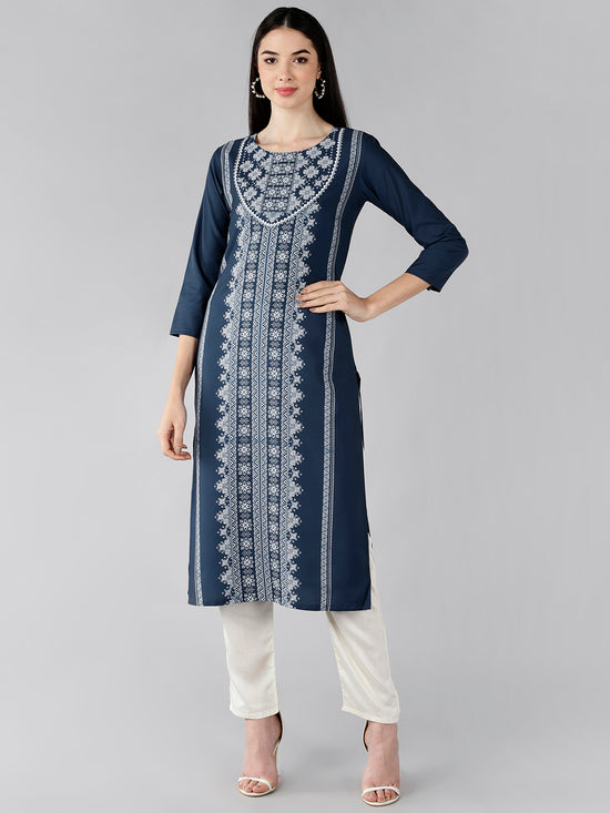 Ahika Women's Polyester Printed Kurta