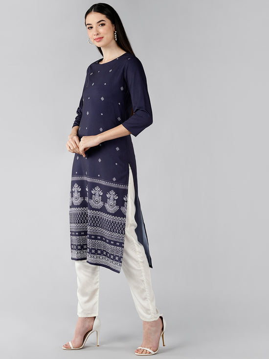 Ahika Women's Polyester Printed Kurta