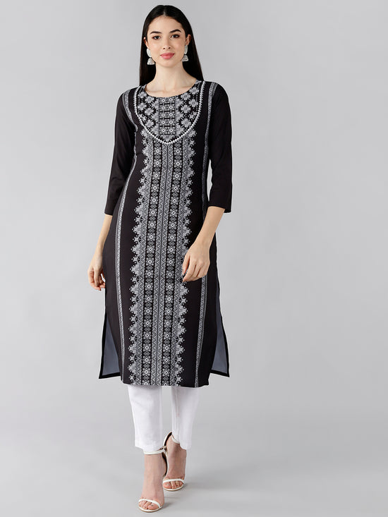 Ahika Women's Polyester Printed Kurta