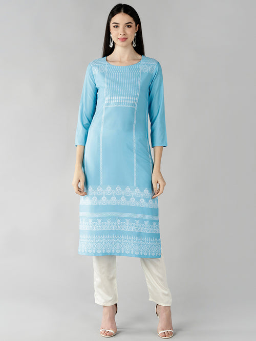 Ahika Women's Polyester Printed Kurta