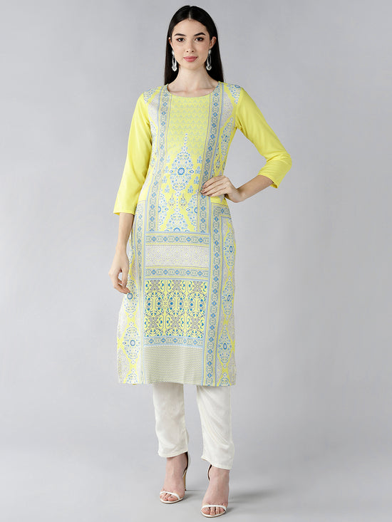 Ahika Women's Polyester Printed Kurta