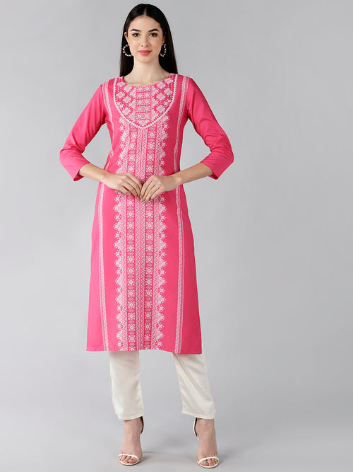 Ahika Women's Polyester Printed Kurta