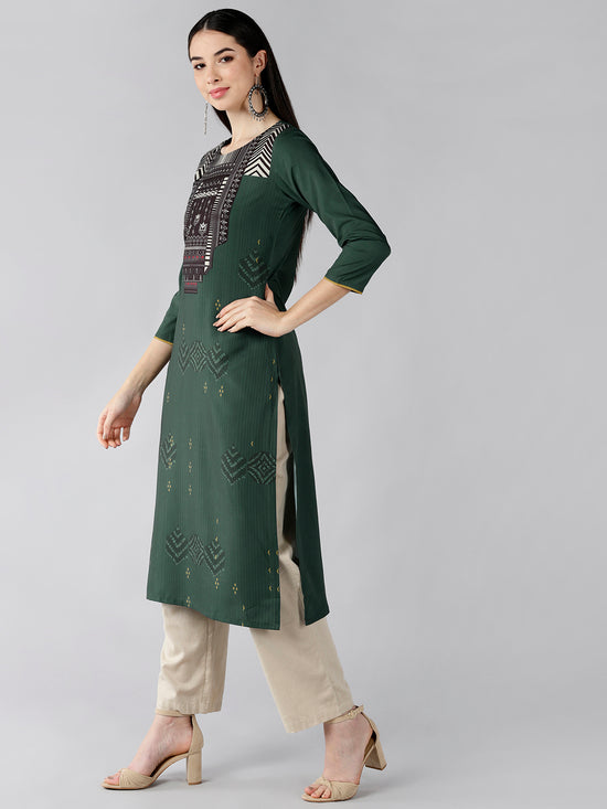 Ahika Women's Polyester Printed Kurta