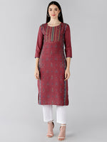 Ahika Women's Polyester Printed Kurta