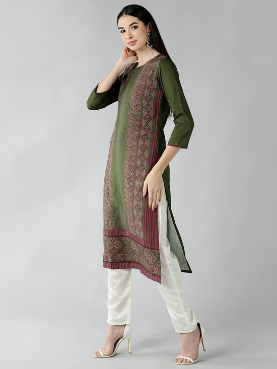 Ahika Women's Polyester Printed Kurta