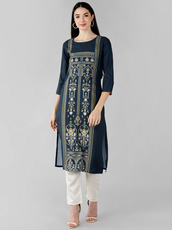 Ahika Women's Polyester Printed Kurta