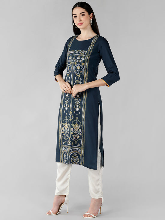 Ahika Women's Polyester Printed Kurta