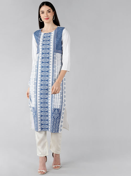 Ahika Women's Polyester Printed Kurta