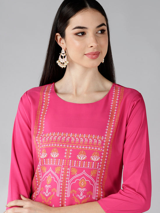 Ahika Women's Polyester Printed Kurta