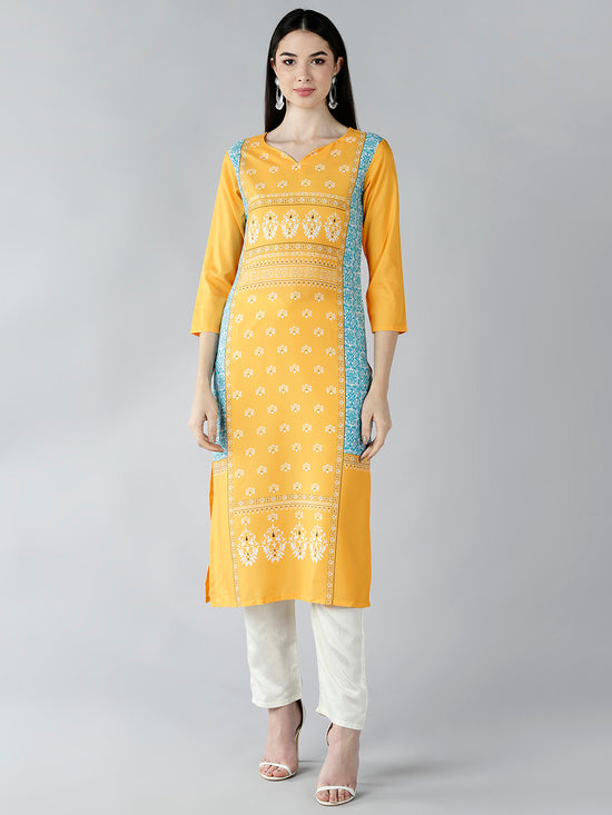 Ahika Women's Polyester Printed Kurta