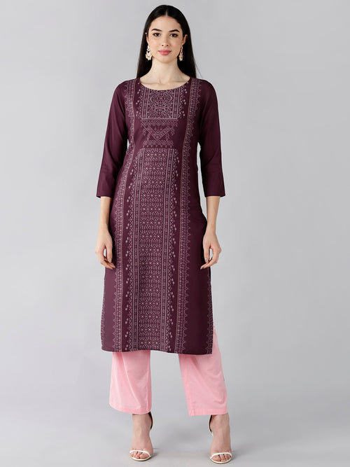 Ahika Women's Polyester Printed Kurta