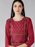 Ahika Women's Polyester Printed Kurta