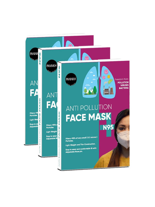 Anti Pollution Face Mask N95 Pack Of 3