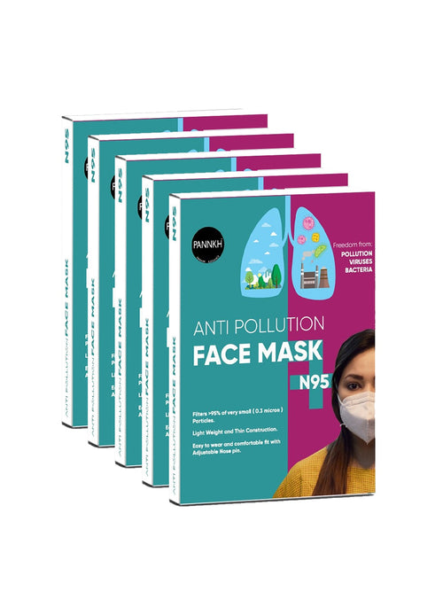 Anti Pollution Face Mask N95 Pack Of 5