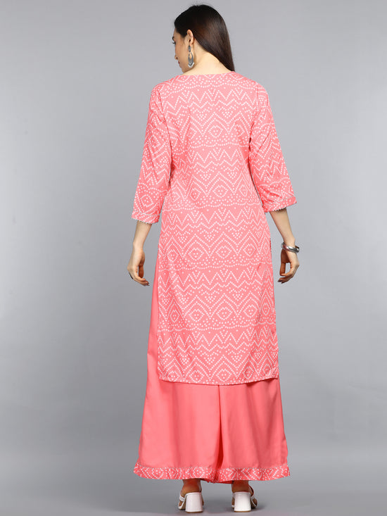 Ahika Polyester Printed Kurta Palazzo Set