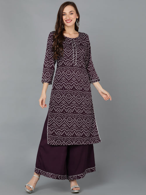 Ahika Women Poly Crepe Bandhani Printed Kurta