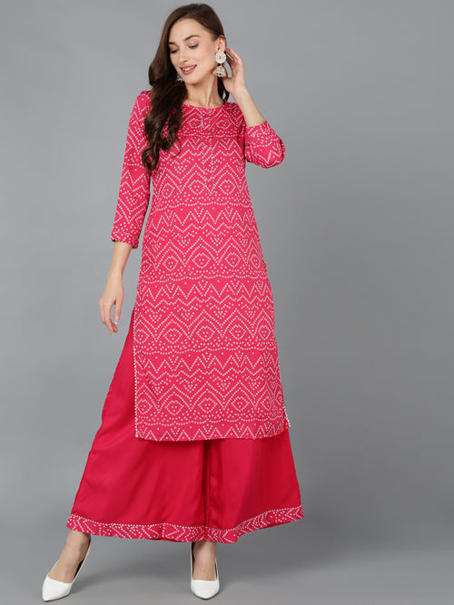 Ahika Women Poly Crepe Bandhani Printed Kurta