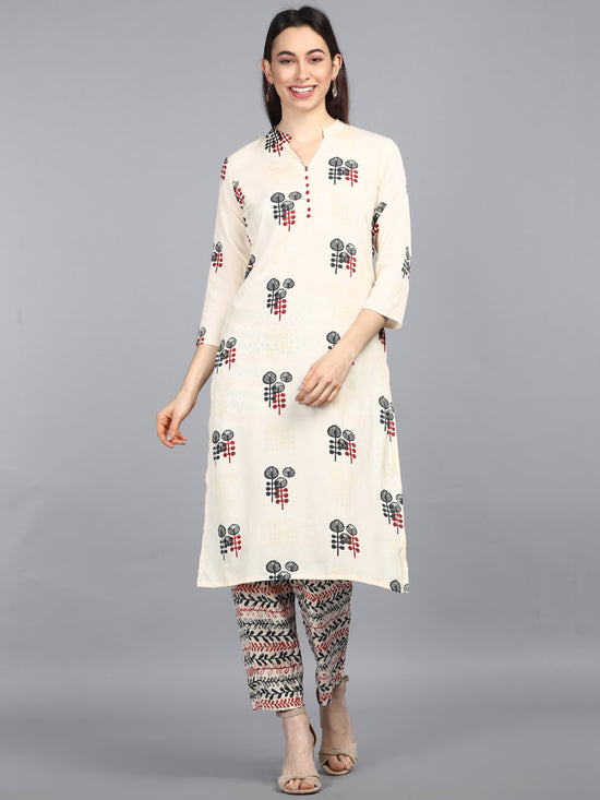 Ahika Poly Crepe Printed Kurta Pant Set