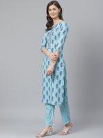 Ahika Women's Poly Crepe Printed Kurta Palazzo