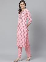 Ahika Women's Poly Crepe Printed Kurta Palazzo