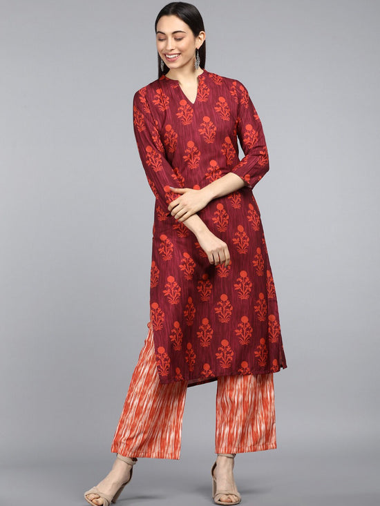 Ahika Polyester Printed Kurta Pant Set