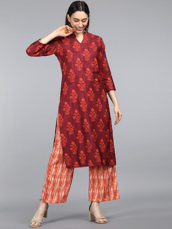 Ahika Polyester Printed Kurta Pant Set