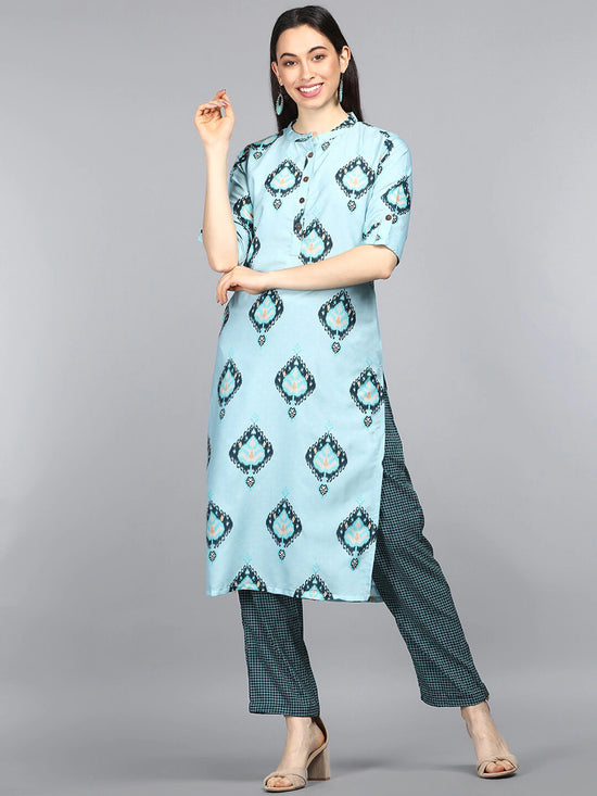 Ahika Poly Crepe Printed Kurta Pant Set