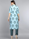 Ahika Poly Crepe Printed Kurta Pant Set