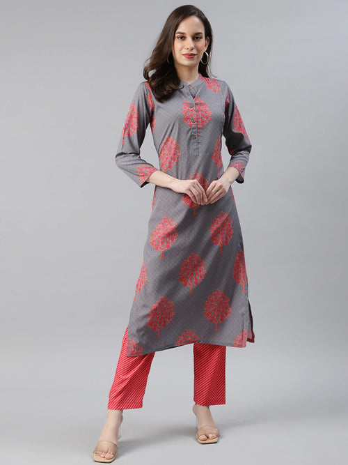 Ahika Poly Crepe Printed Kurta Pant Set