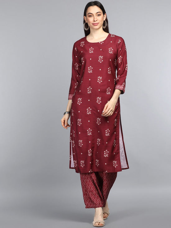 Ahika Poly Crepe Printed Kurta Pant Set