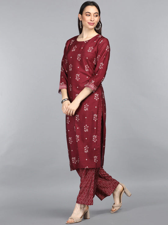 Ahika Poly Crepe Printed Kurta Pant Set