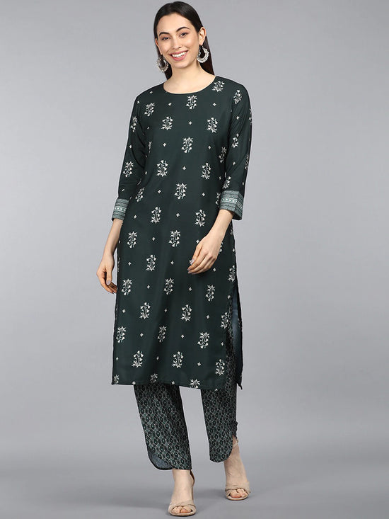 Ahika Poly Crepe Printed Kurta Pant Set