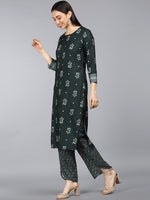 Ahika Poly Crepe Printed Kurta Pant Set