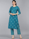 Ahika Polyester Printed Kurta Pant Set