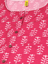 Ahika Women Pink Printed Layered Kurti With Palazzos Set