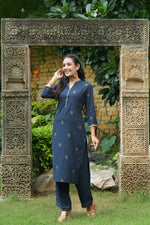 Ahika Poly Silk Printed Kurta With Trouser