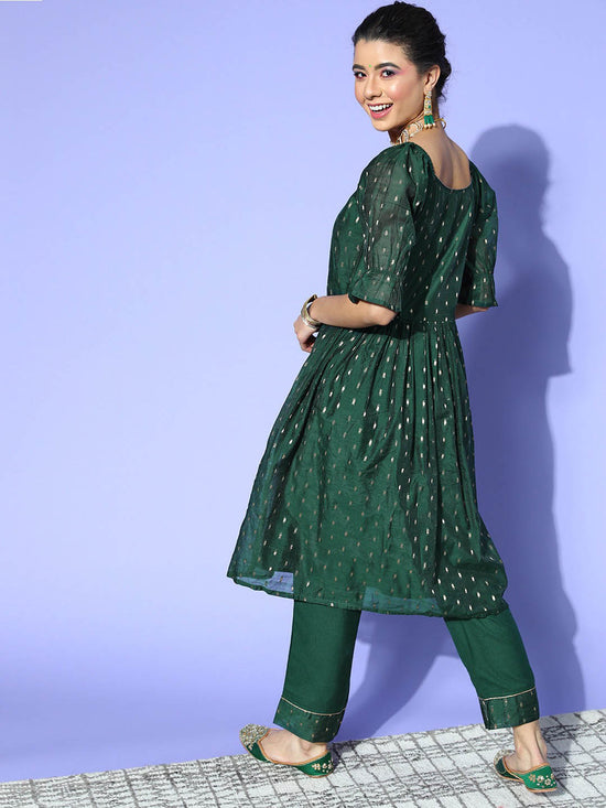 Ahika Poly Chanderi Printed Kurta Pant Dupatta